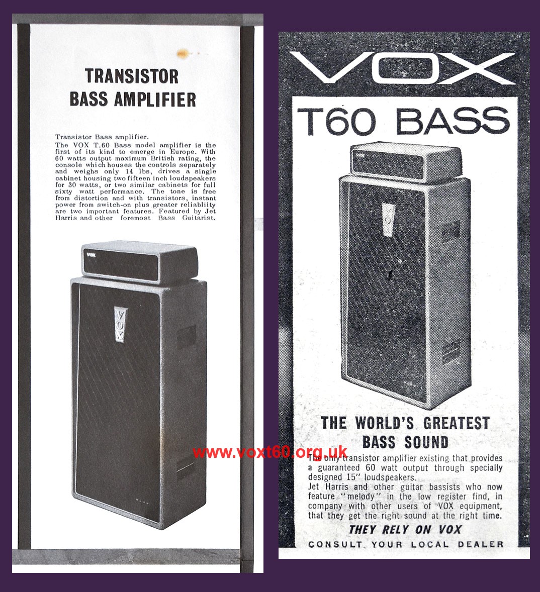 Early Vox T60 bass amplifier